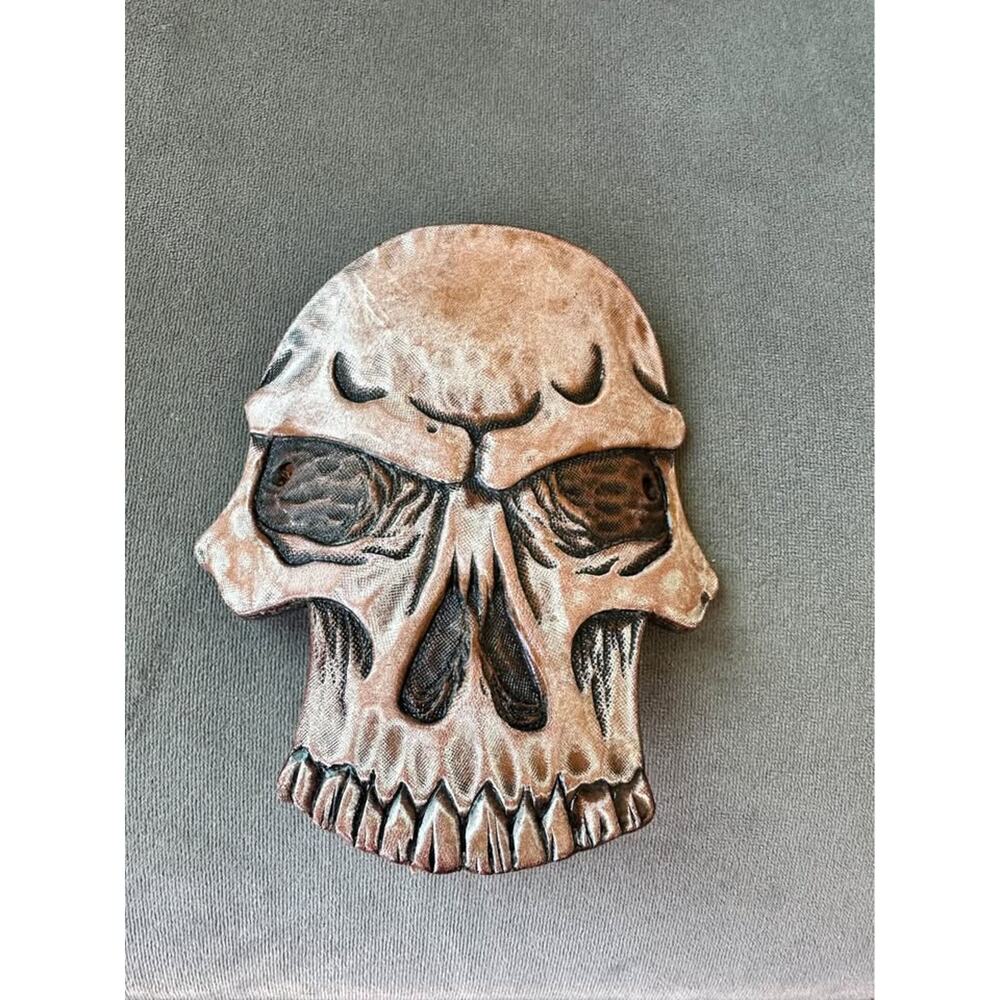 Custom Handmade Leather Skull for Hair Pin / Decorative Burned Leather Piece L